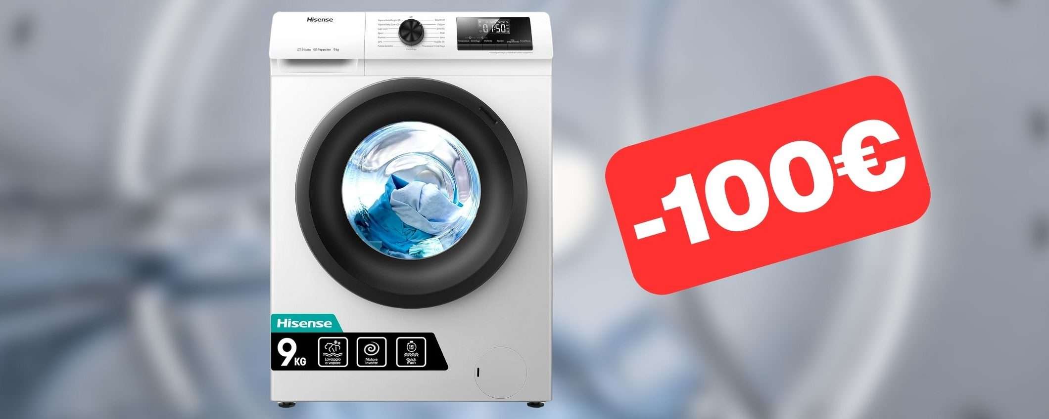 Lavatrice Hisense 9kg: 100€ di sconto su Amazon con questo coupon Lavatrice Hisense 9kg: 100€ di sconto su Amazon con questo coupon