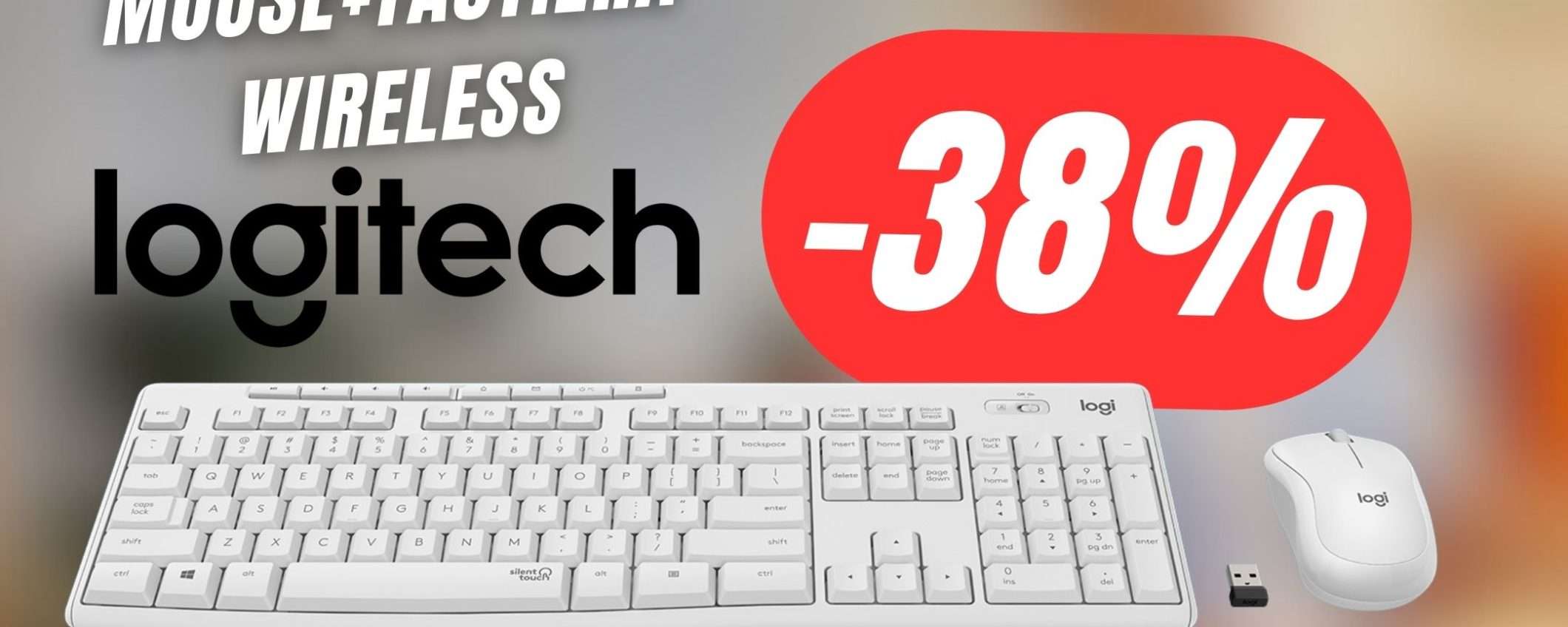 Il Kit Tastiera+Mouse senza fili e silenziosi di Logitech CROLLA del 38%! Il Kit Tastiera+Mouse senza fili e silenziosi di Logitech CROLLA del 38%!