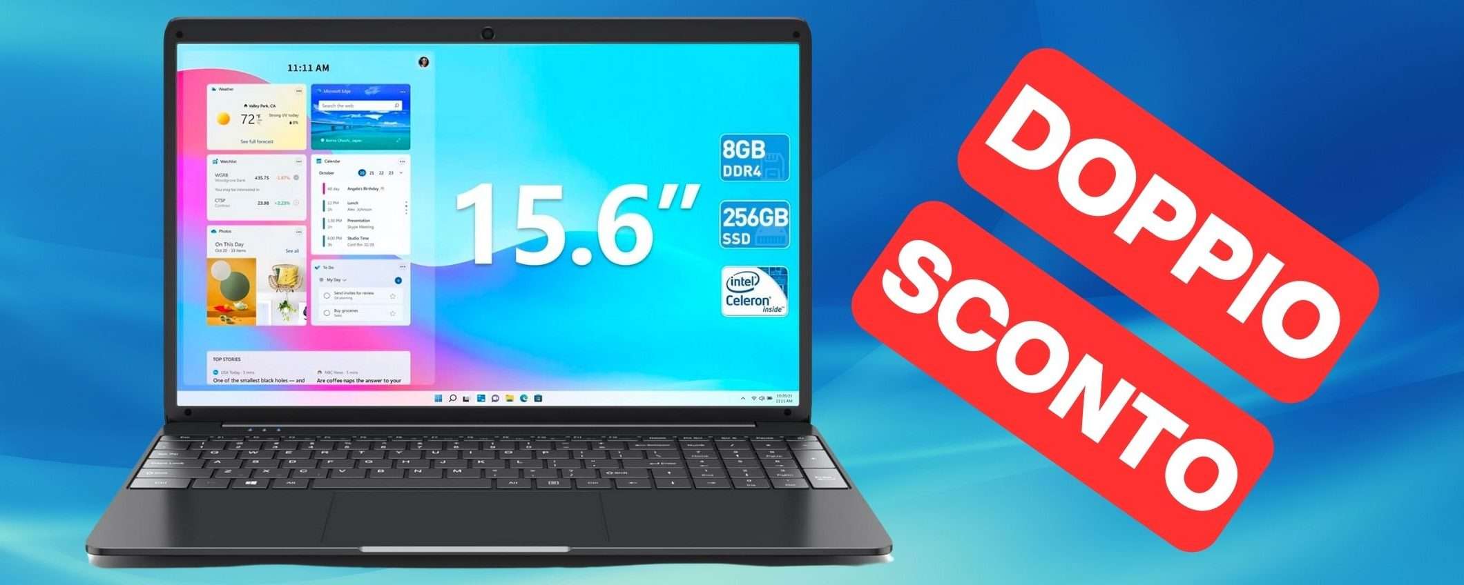 Solo 169€ per questo NOTEBOOK con 8GB di RAM e SSD da 256GB Solo 169€ per questo NOTEBOOK con 8GB di RAM e SSD da 256GB