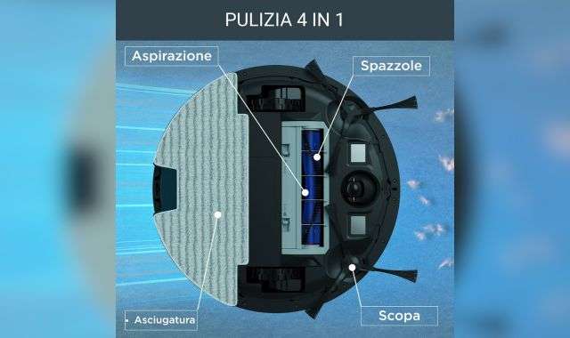 Robot aspirapolvere e lavapavimenti Rowenta 4 in 1