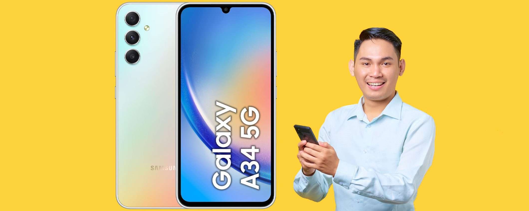 Samsung Galaxy A34 5G in offerta TOP: sconto MEGA del 42% Samsung Galaxy A34 5G in offerta TOP: sconto MEGA del 42%