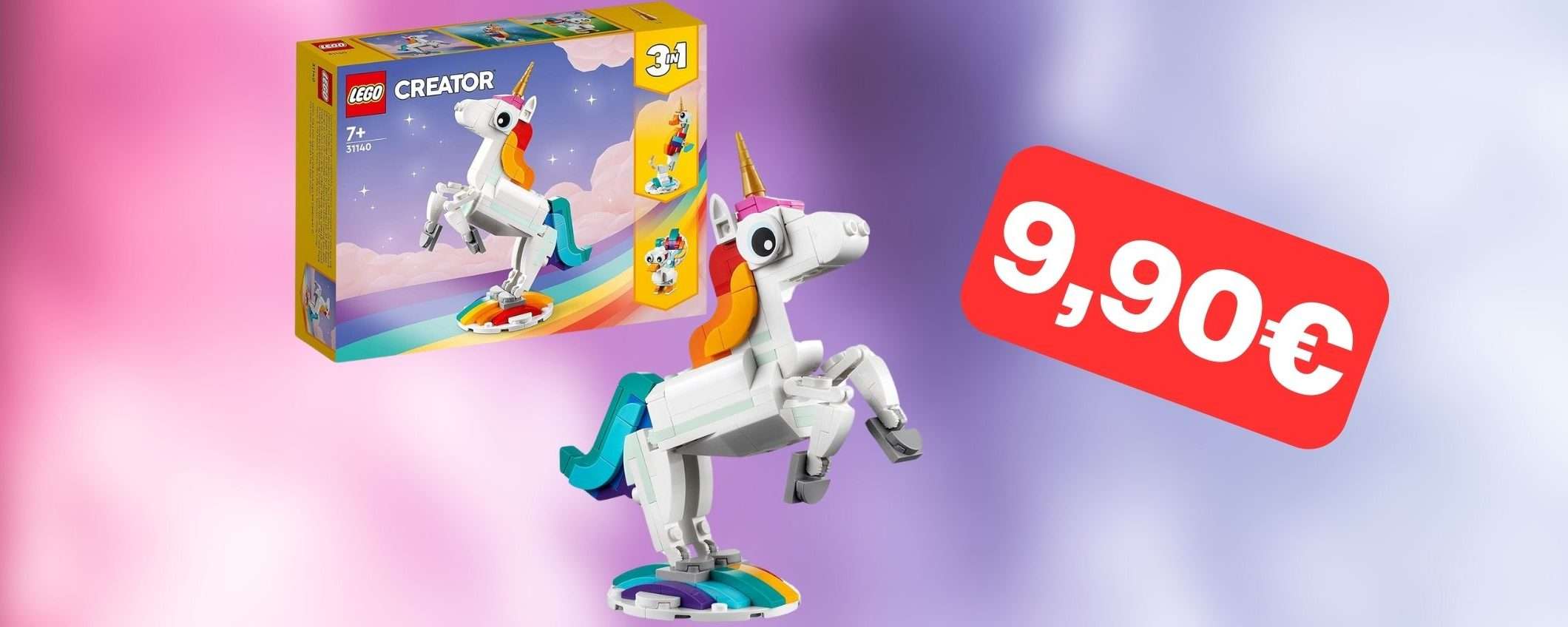 Il LEGO Unicorno 3-in-1 è in offerta a soli 9,90 euro su Amazon Il LEGO Unicorno 3-in-1 è in offerta a soli 9,90 euro su Amazon