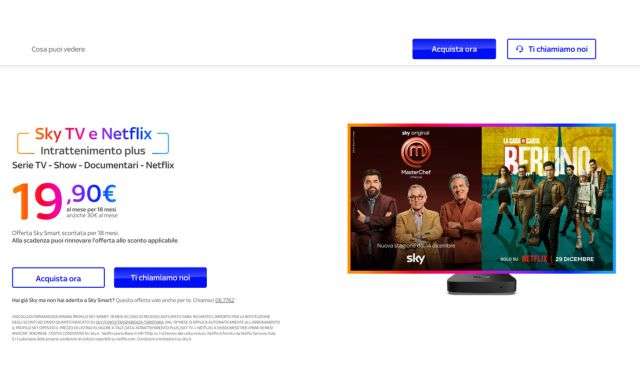 Sky TV e Netflix Intrattenimento Plus