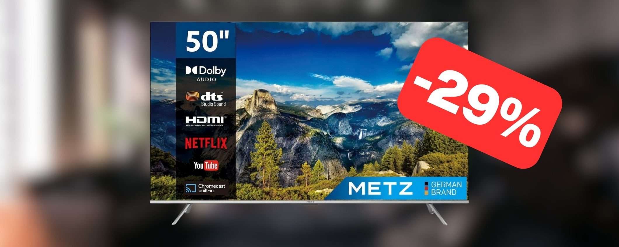 Smart TV da 50 pollici a soli 299,99€: OCCASIONE su Amazon (-29%) Smart TV da 50 pollici a soli 299,99€: OCCASIONE su Amazon (-29%)