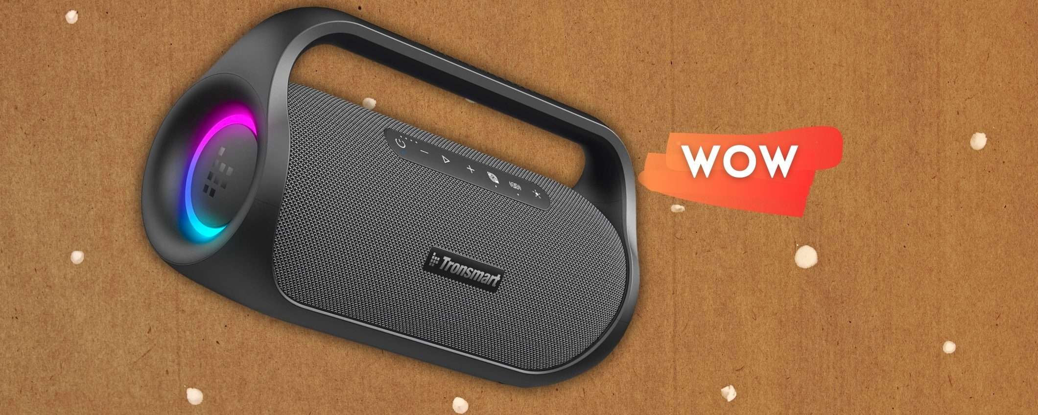 Altoparlante Bluetooth con bassi PROFONDI, audio spettacolo (2 sconti)