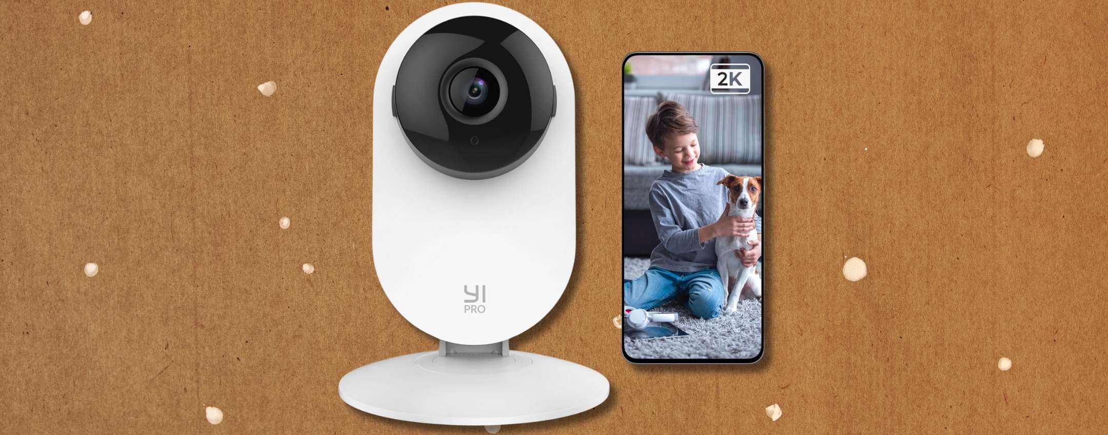 Telecamera di Sicurezza per Esterni a 3 Obiettivi, Telecamera di Sorveglianza WiFi per Esterni con Tracciamento Automatico 110‑240 V Visione Notturna a Colori per la Casa (Spina