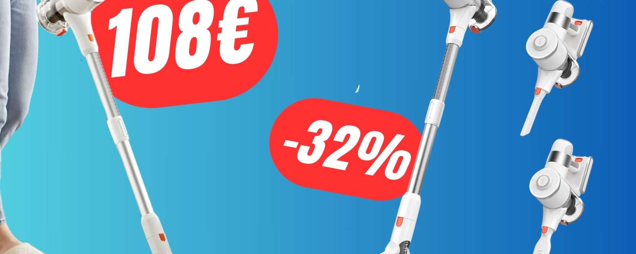 L'Aspirapolvere senza fili da 400W CROLLA del 32% su Amazon!