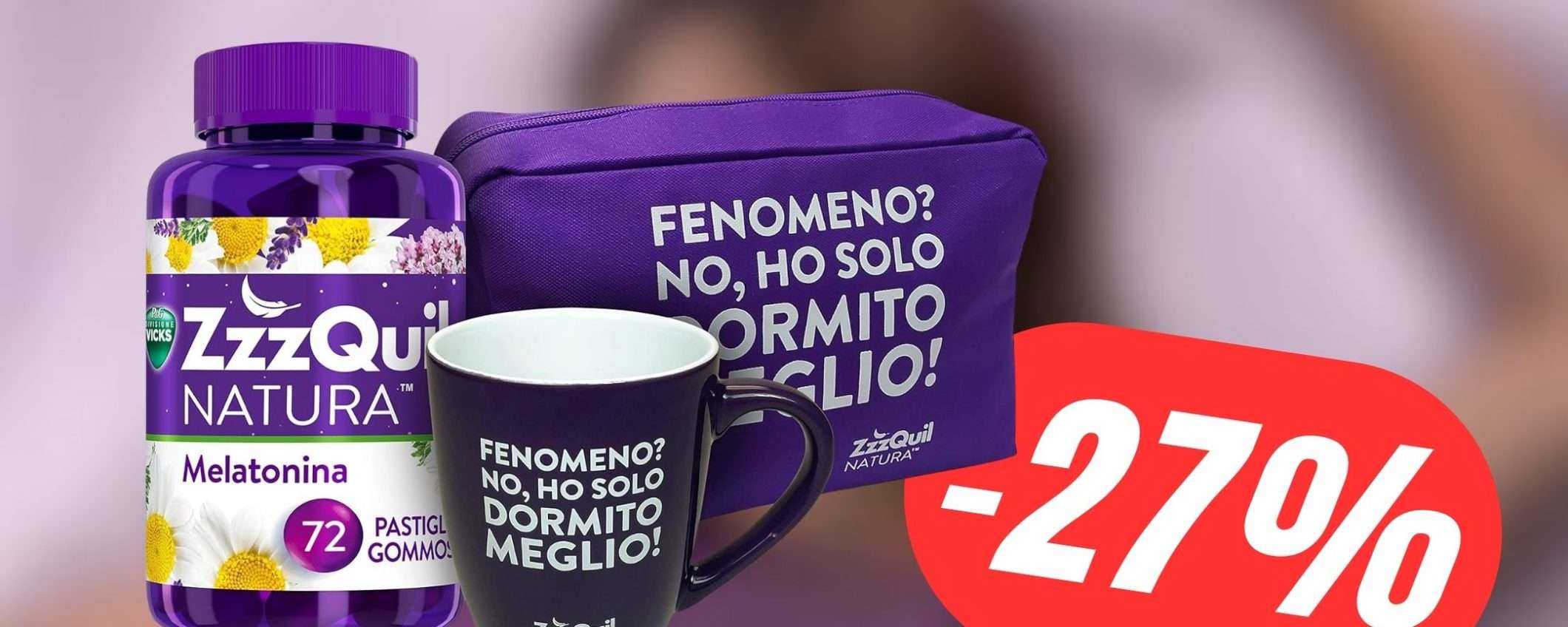 Addio Insonnia grazie a ZzzQuil Natura, con Tazza e Pochette in REGALO! Addio Insonnia grazie a ZzzQuil Natura, con Tazza e Pochette in REGALO!