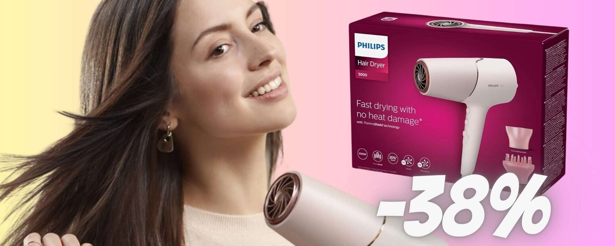 Asciugacapelli Philips Serie 5000: su Amazon a un PREZZO MINI
