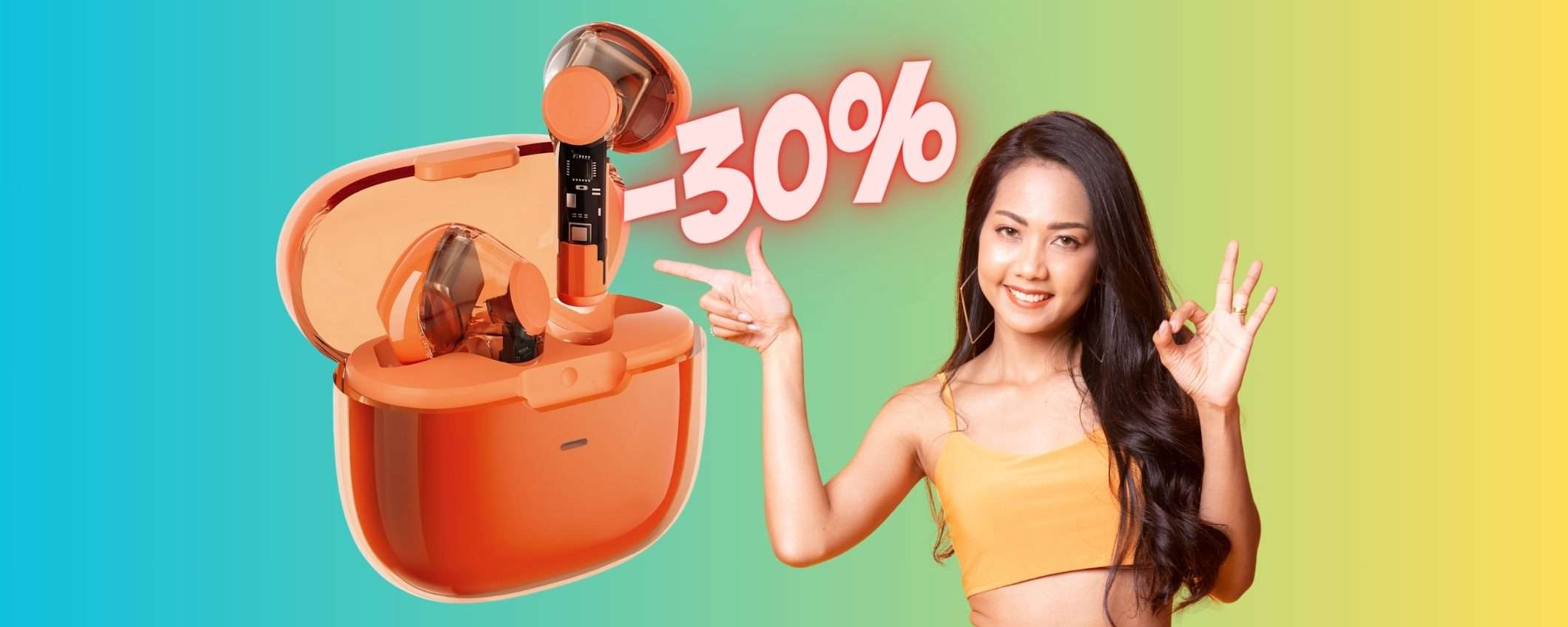Auricolari wireless con cancellazione rumore e 28h di autonomia (-30%) Auricolari wireless con cancellazione rumore e 28h di autonomia (-30%)