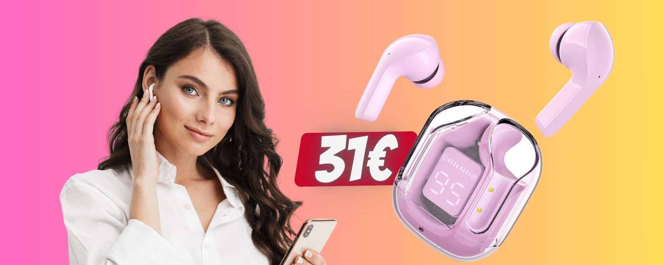 Auricolari wireless dal design innovativo in DOPPIO SCONTO Auricolari wireless dal design innovativo in DOPPIO SCONTO