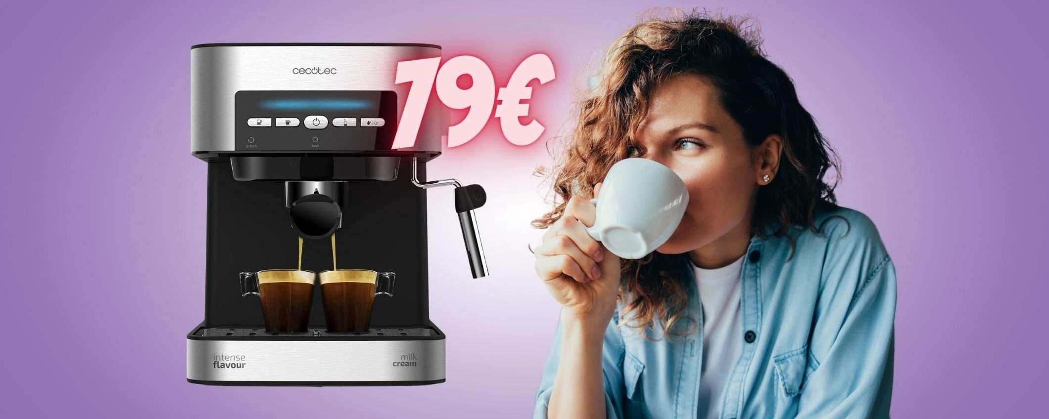 Caffè espresso buono come al Bar con questa macchina a soli 79€ Caffè espresso buono come al Bar con questa macchina a soli 79€