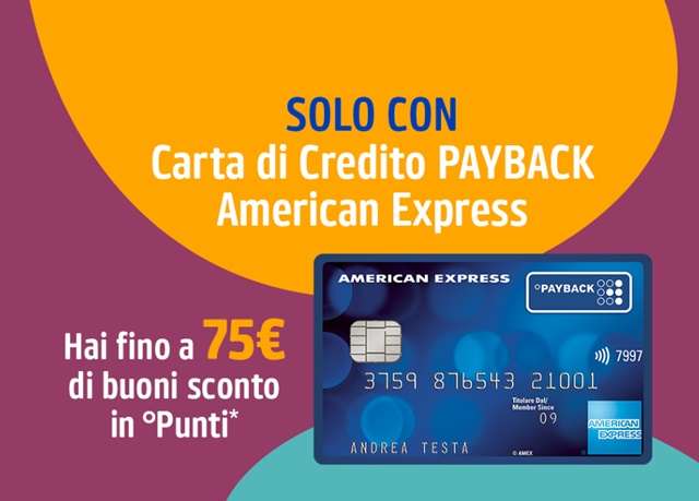 carta di credito payback american express 75 euro buoni sconto
