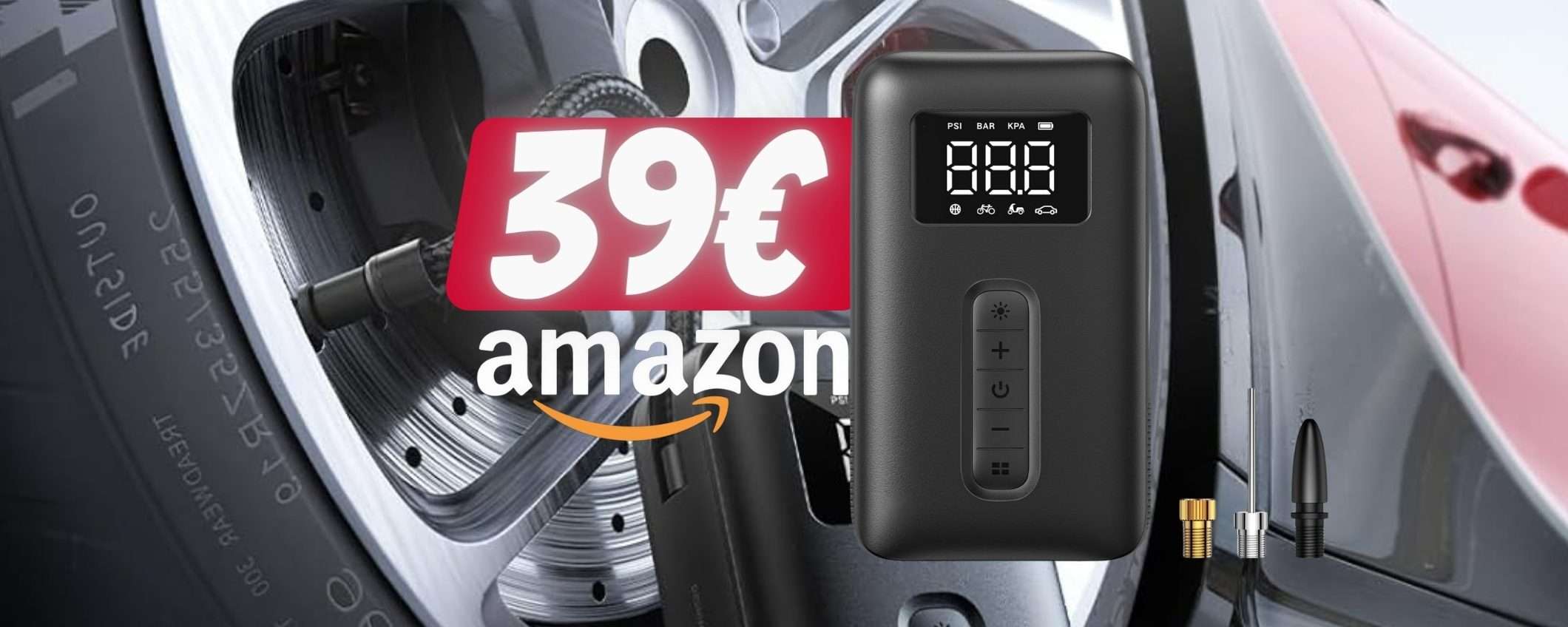 Compressore portatile per TUTTI gli pneumatici adesso a soli 39€ Compressore portatile per TUTTI gli pneumatici adesso a soli 39€