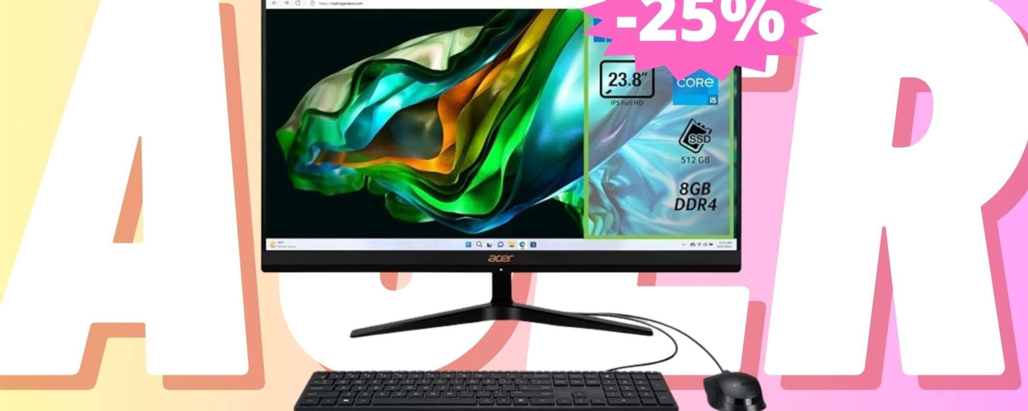 Acer Aspire C24-1800: PC All-in-One in MEGA sconto del 25% Acer Aspire C24-1800: PC All-in-One in MEGA sconto del 25%