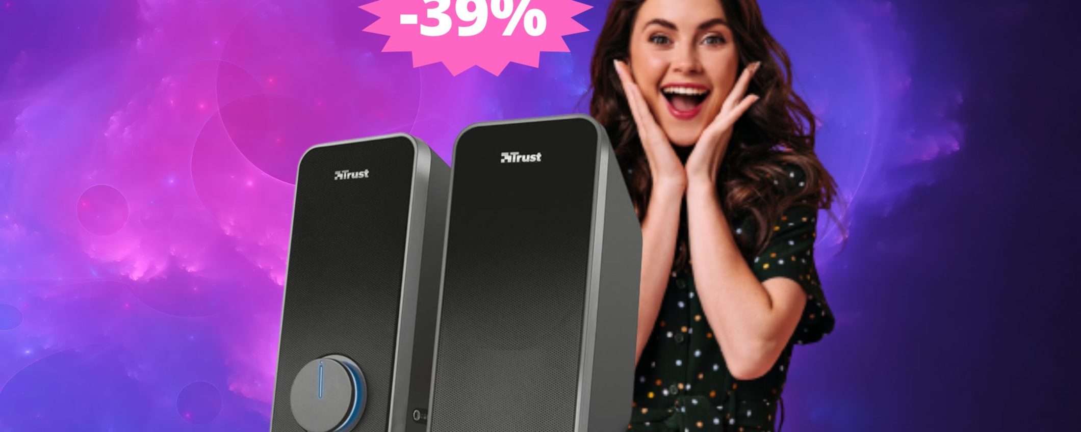 Casse audio Trust Arys: sconto ASSURDO del 39% su Amazon Casse audio Trust Arys: sconto ASSURDO del 39% su Amazon