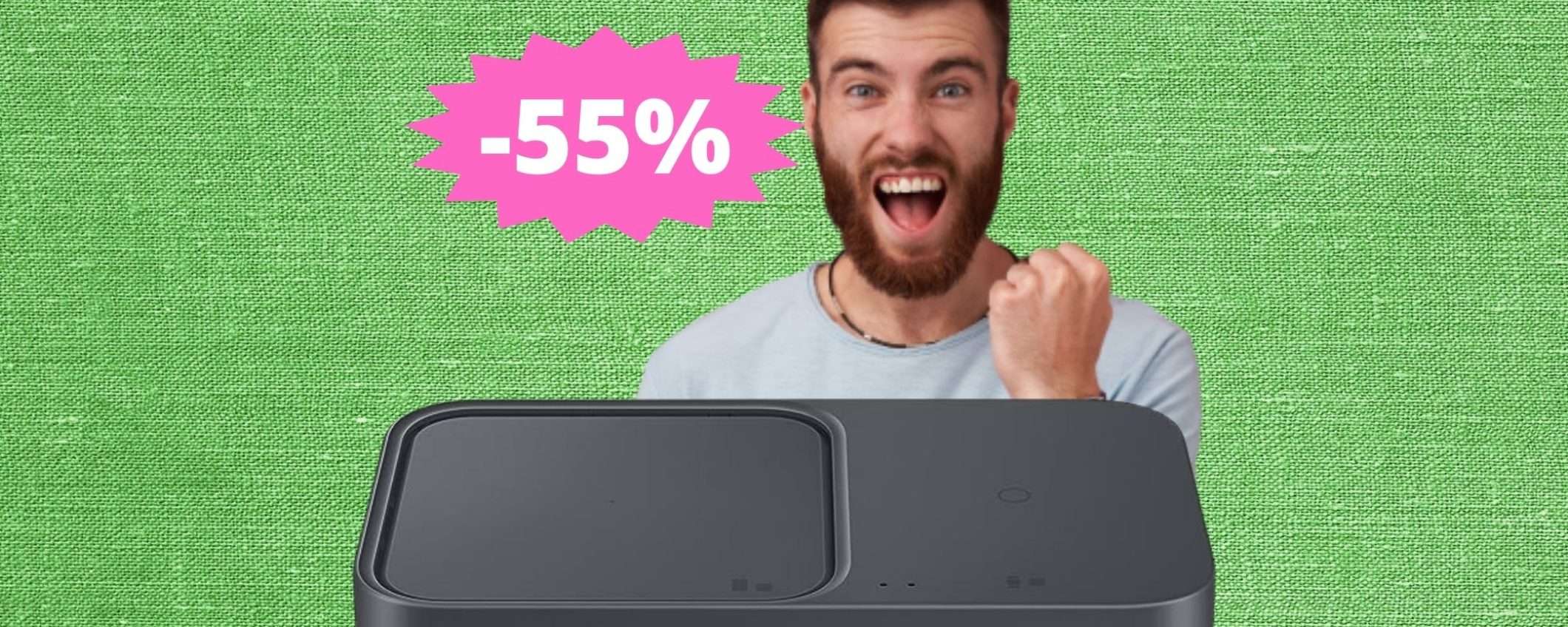 Samsung Wireless Charger Duo: sconto FOLLE del 55% Samsung Wireless Charger Duo: sconto FOLLE del 55%