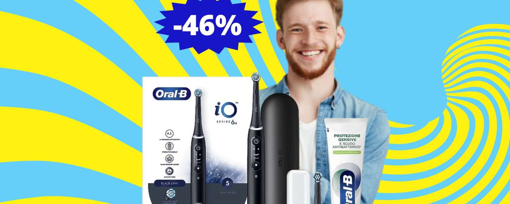 Spazzolino elettrico Oral-B iO6: MEGA sconto del 46% su Amazon Spazzolino elettrico Oral-B iO6: MEGA sconto del 46% su Amazon
