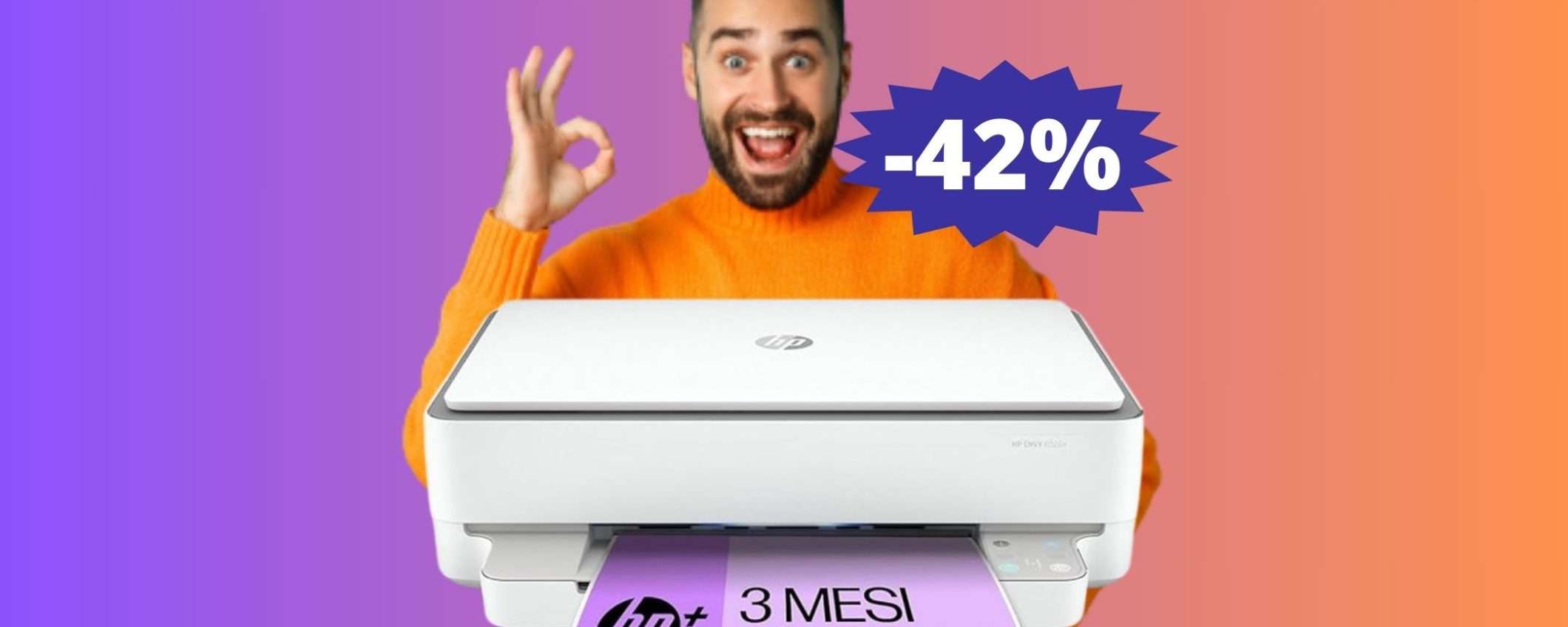 Stampante HP Envy 6020e: sconto ECCEZIONALE del 42% Stampante HP Envy 6020e: sconto ECCEZIONALE del 42%
