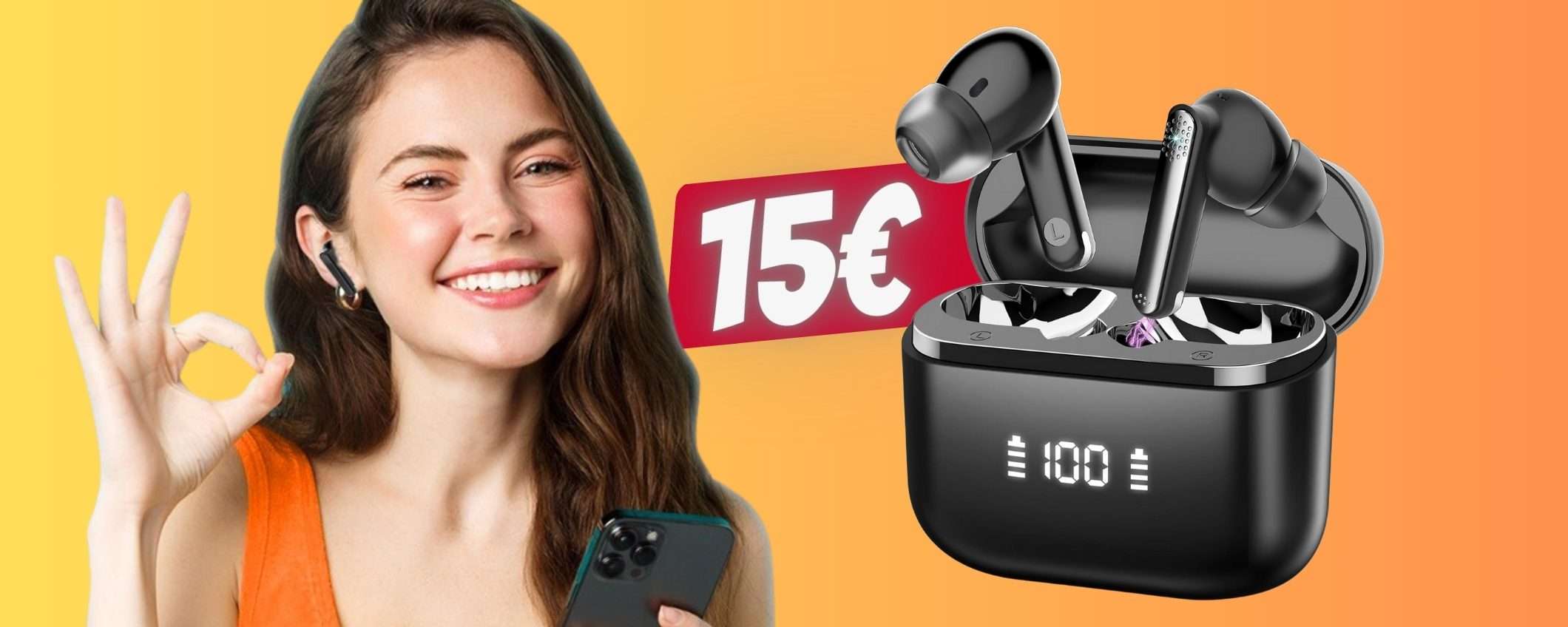 Cuffiette Bluetooth a PREZZO INVISIBILE, ora su Amazon solo 15€ Cuffiette Bluetooth a PREZZO INVISIBILE, ora su Amazon solo 15€