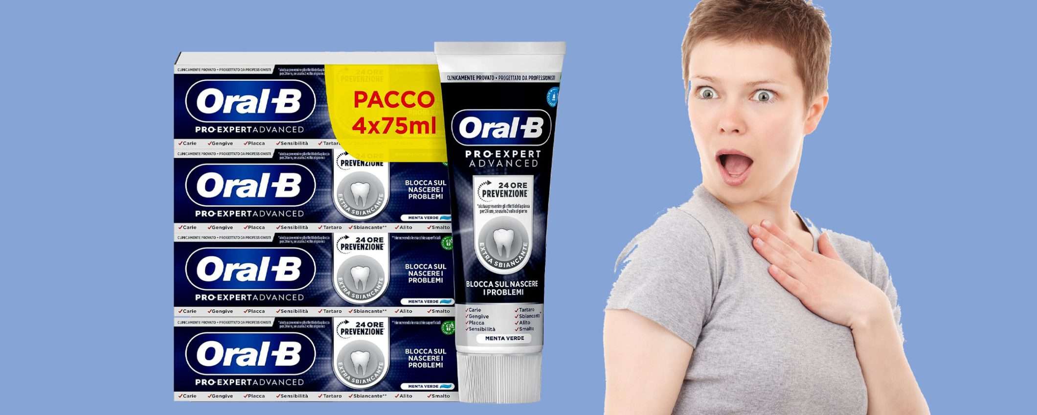 Dentifricio Oral-B Pro-Expert Advanced (4pezzi): sconto del 33% Dentifricio Oral-B Pro-Expert Advanced (4pezzi): sconto del 33%