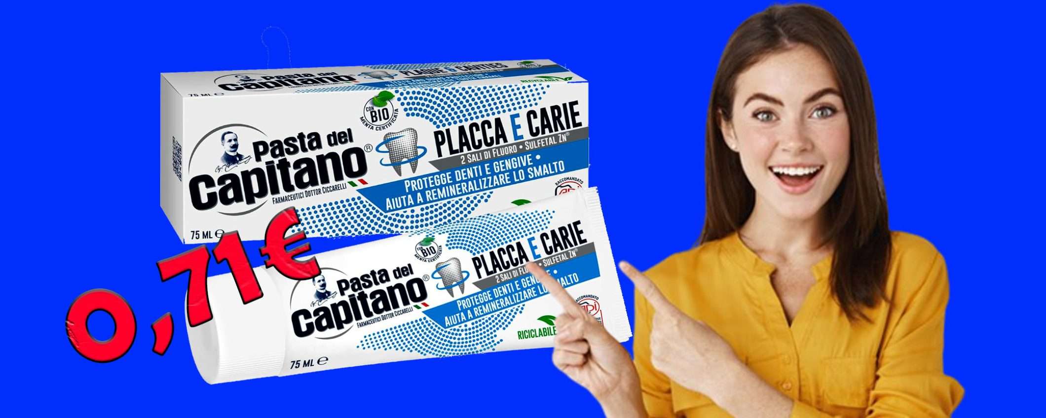 Dentifricio Pasta del Capitano in MEGA sconto del 62% su Amazon