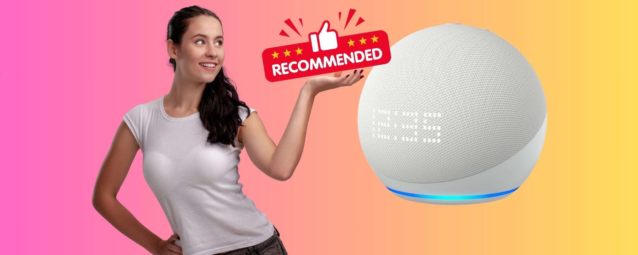 Echo Dot di 5ª generazione con orologio a un OTTIMO PREZZO Echo Dot di 5ª generazione con orologio a un OTTIMO PREZZO