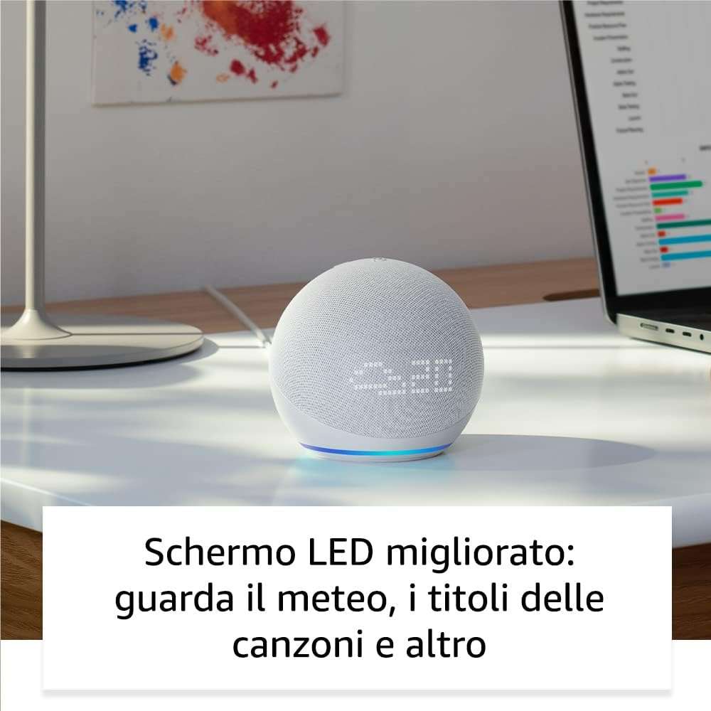 echo-dot-5a-generazione-orologio-ottimo