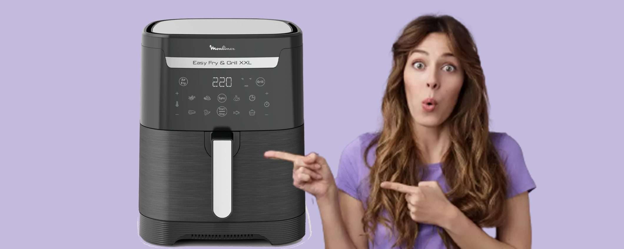 Friggitrice ad aria Easy Fry & Grill XXL Moulinex in sconto BOMBA! Friggitrice ad aria Easy Fry & Grill XXL Moulinex in sconto BOMBA!