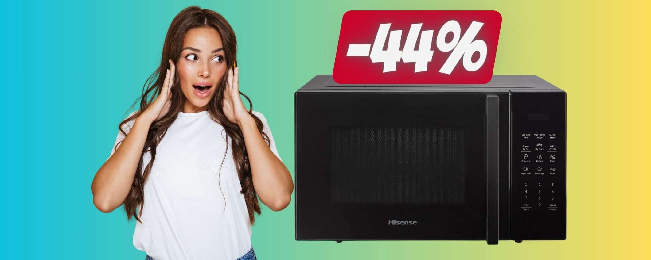 Hisense: forno microonde da 23L e 800W in SUPER OFFERTA al 44% Hisense: forno microonde da 23L e 800W in SUPER OFFERTA al 44%