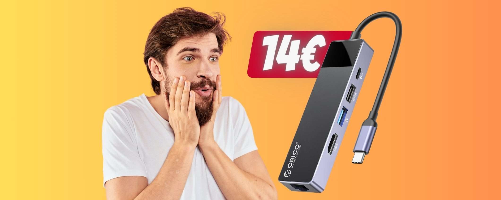 Hub USB 5 in 1 con HDMI 4K e PD 60W a MENO della METÀ (14€) Hub USB 5 in 1 con HDMI 4K e PD 60W a MENO della METÀ (14€)