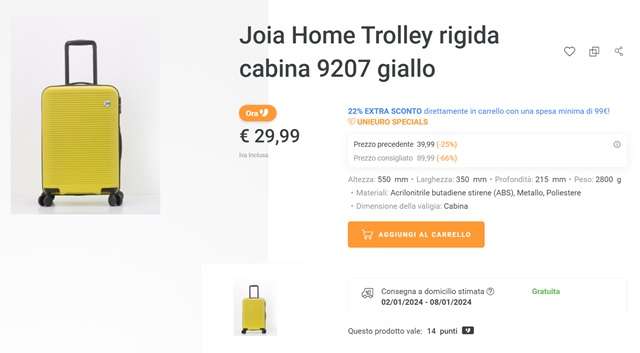 joia home trolley 29,99 euro unieuro