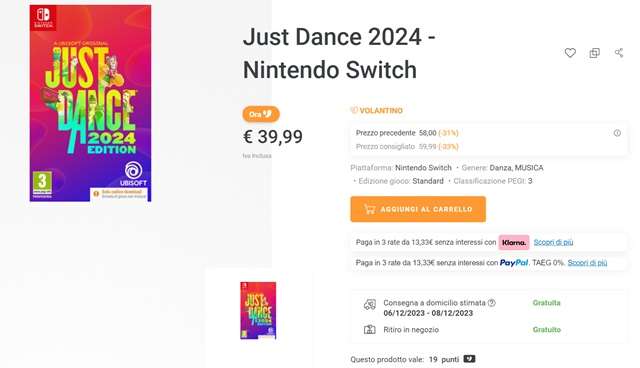 just dance 2024 39 euro unieuro