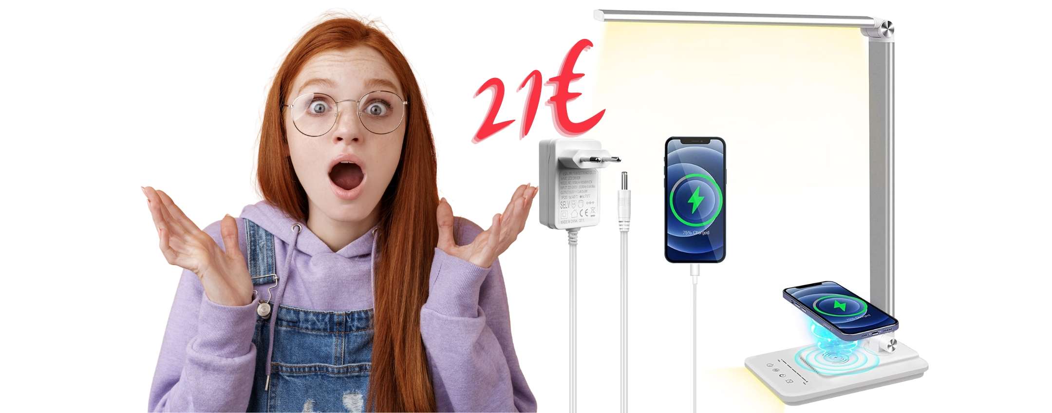 KDD Porta Cuffie Da Scrivania Con Ricarica Wireless - Supporto Per Controller, LED, USB E Type-C, Nero - Foto 5