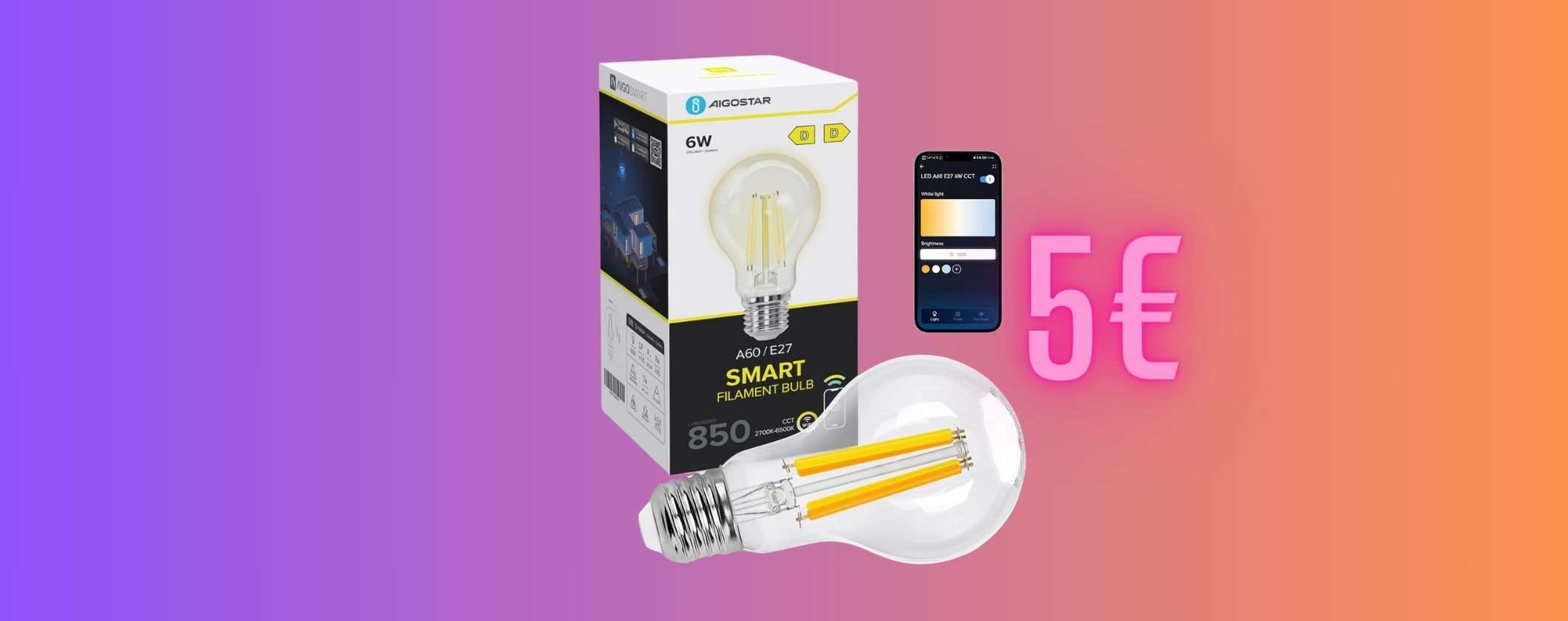 Lampadina WiFi con Alexa al 50% di SCONTO su Amazon