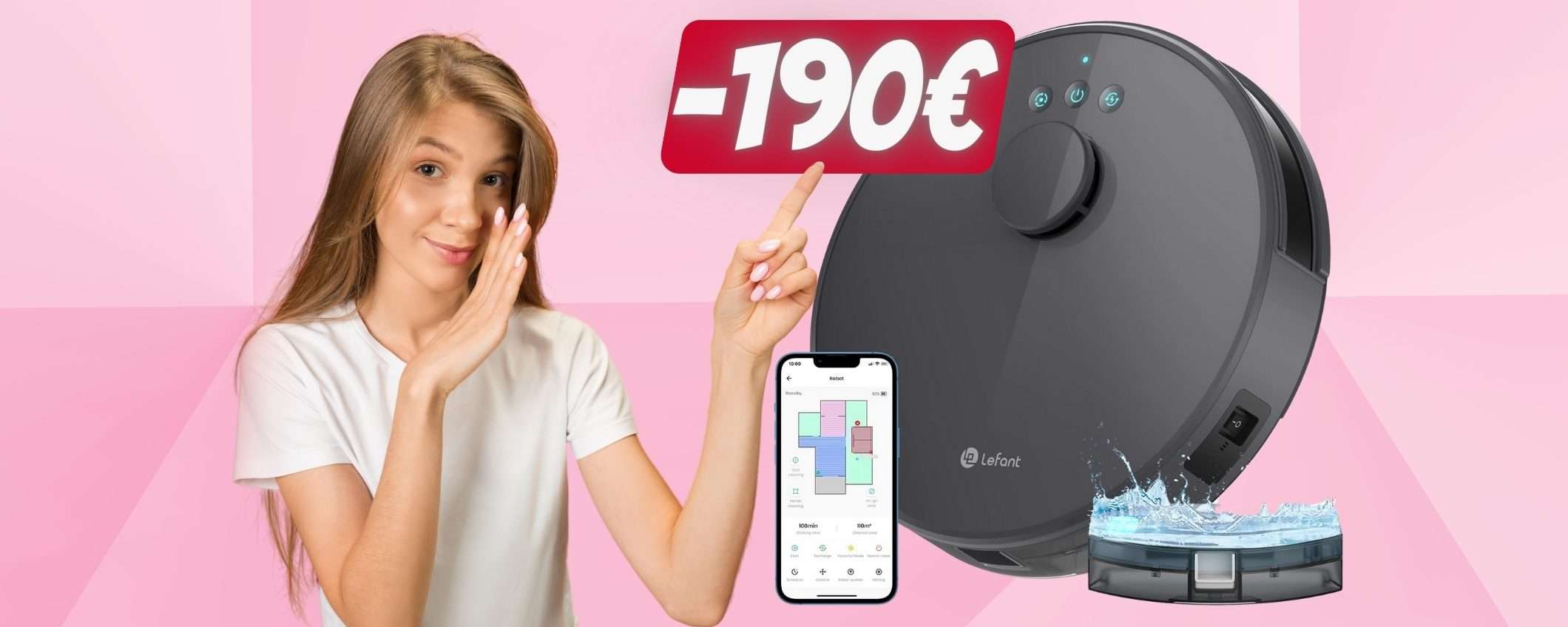 LEFANT M1: robot che aspira e lava, con il COUPON RISPARMI 190€ LEFANT M1: robot che aspira e lava, con il COUPON RISPARMI 190€