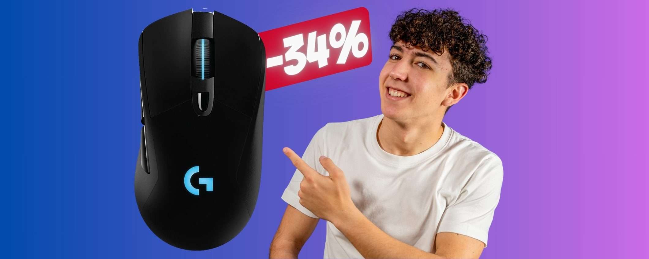 Logitech LIGHTSPEED G703: mouse gaming wireless in OFFERTA TOP Logitech LIGHTSPEED G703: mouse gaming wireless in OFFERTA TOP
