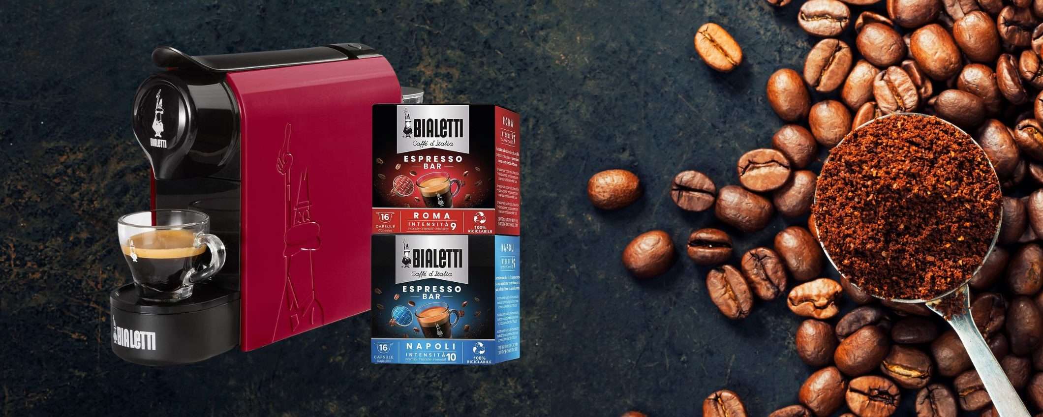 Macchina del caffè Bialetti Gioia a 53€ con 32 capsule GRATIS (Amazon)