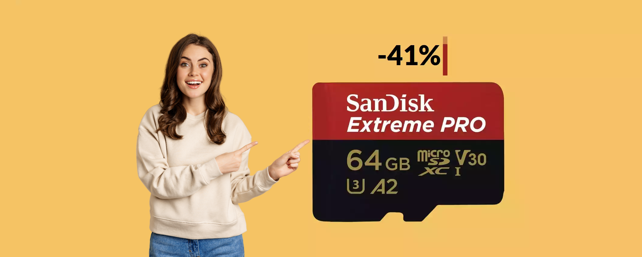 MicroSD SanDisk 64GB: un vero PORTENTO ad appena 19€