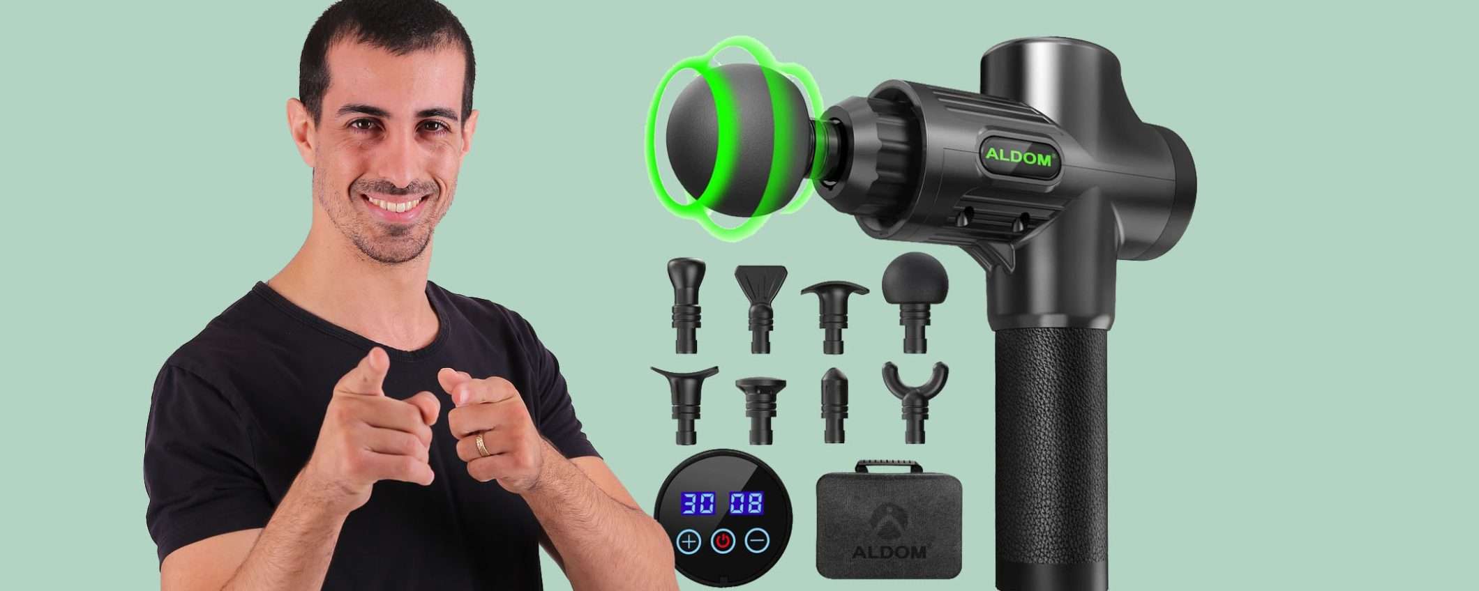 Pistola per massaggi professionale a 30 velocità in sconto BOMBA Pistola per massaggi professionale a 30 velocità in sconto BOMBA