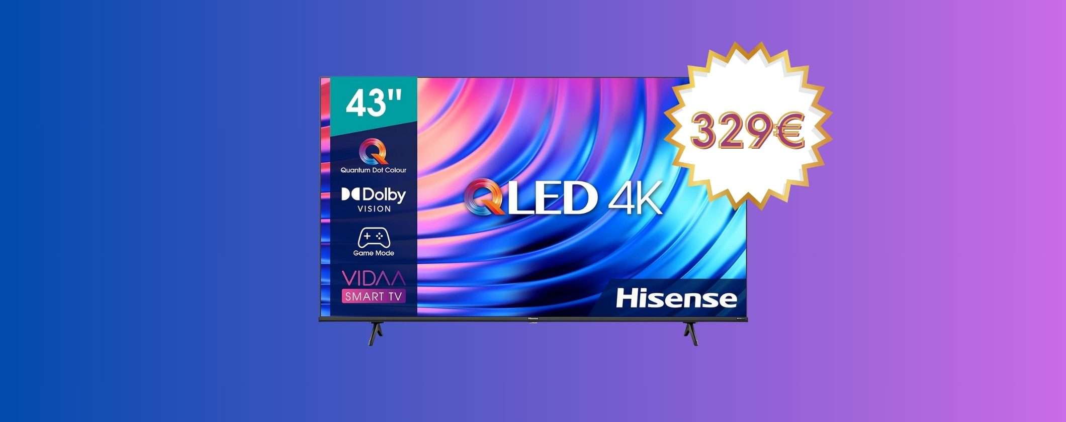Porta il CINEMA a casa tua con la Smart TV Hisense 43 Porta il CINEMA a casa tua con la Smart TV Hisense 43