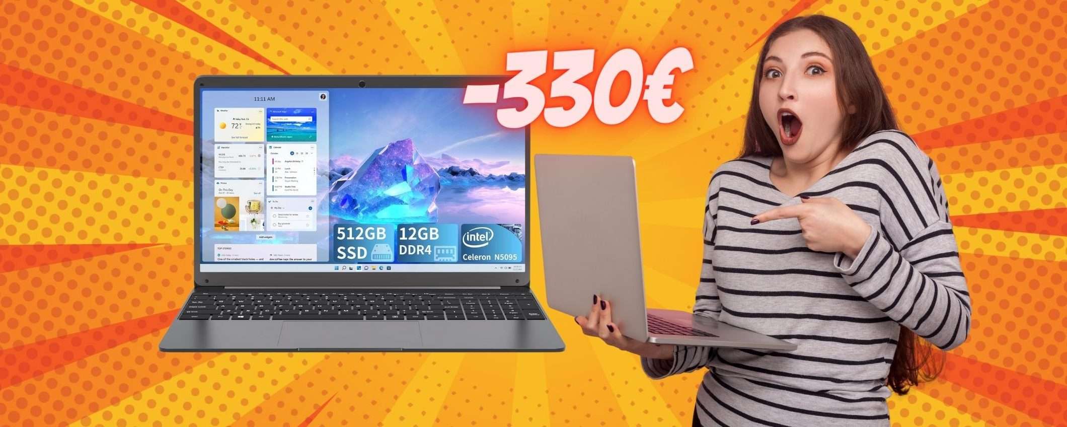 Portatile Intel con 12GB RAM e SSD 512GB in SCONTO di 330€ Portatile Intel con 12GB RAM e SSD 512GB in SCONTO di 330€