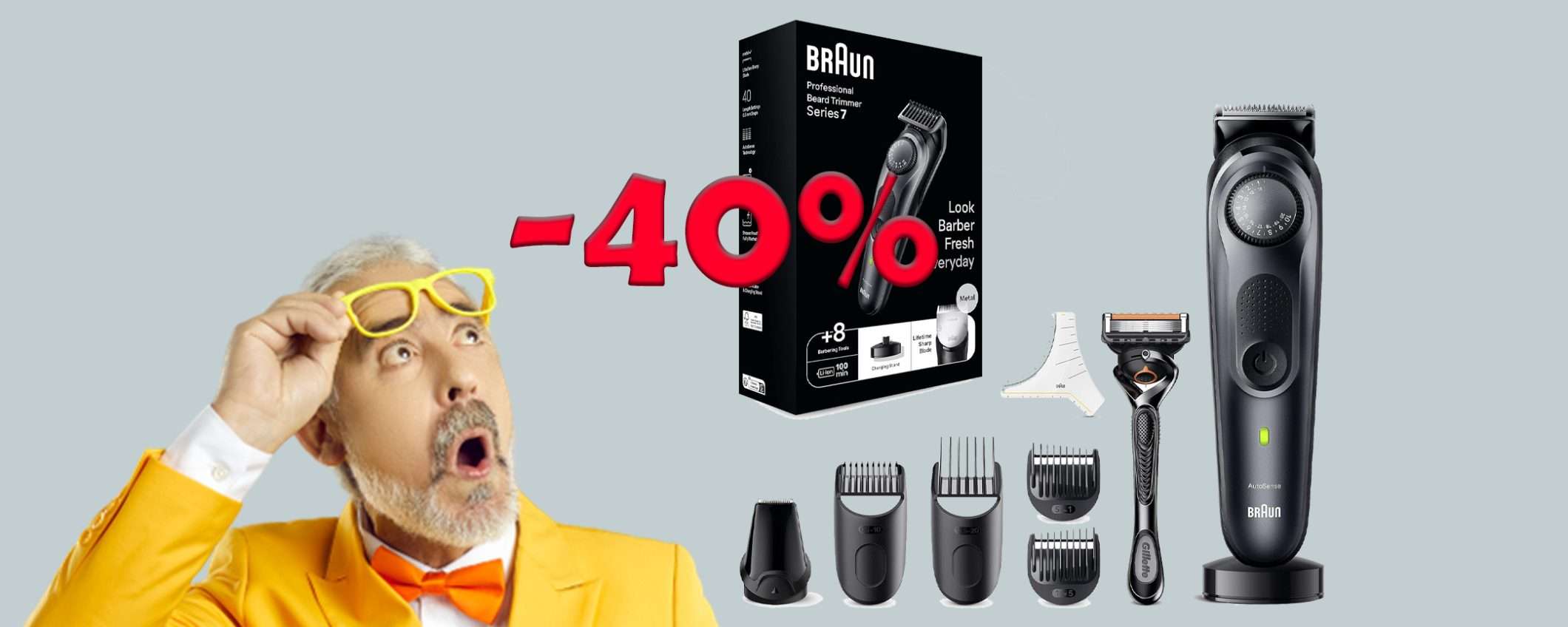 Rasoio elettrico Braun Series 7 in offerta FOLLE: sconto del 40%