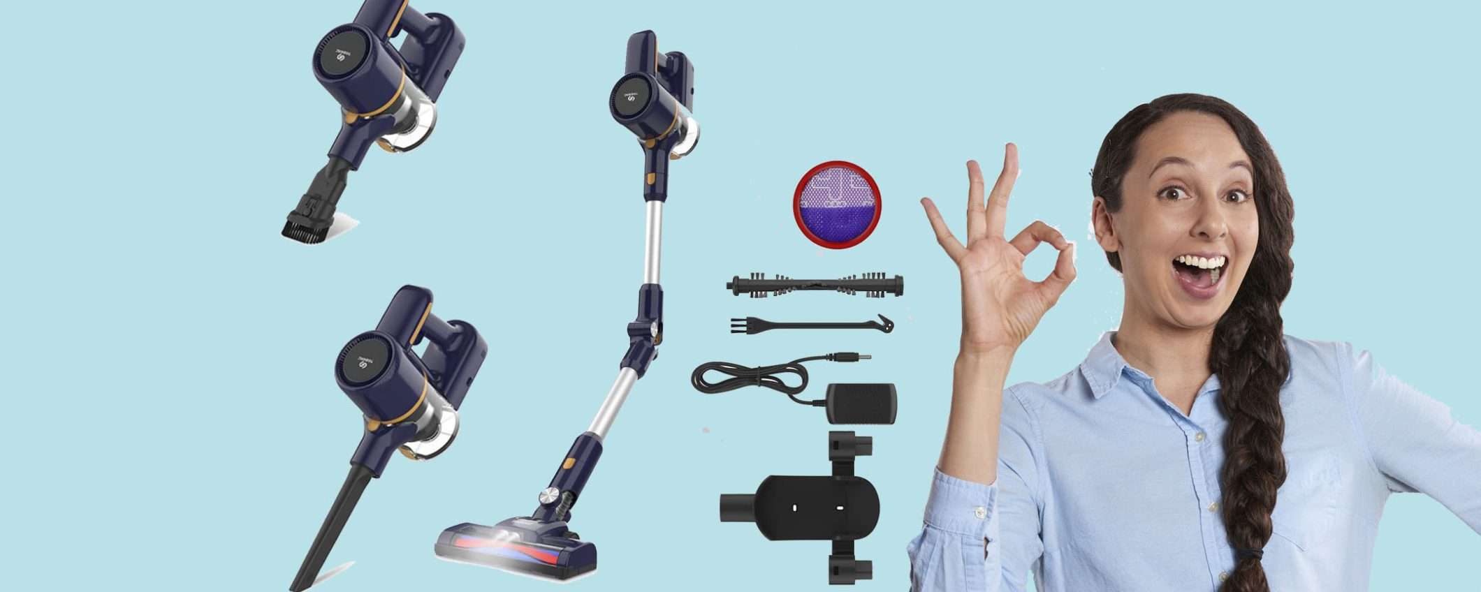 Scopa elettrica pieghevole senza fili: DOPPIO sconto TOP (53%+coupon10€) Scopa elettrica pieghevole senza fili: DOPPIO sconto TOP (53%+coupon10€)