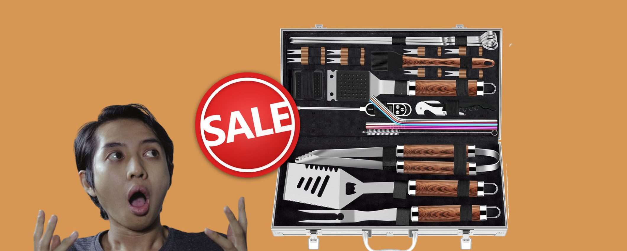 Set di utensili per barbecue in acciaio inox oggi in sconto SUPER Set di utensili per barbecue in acciaio inox oggi in sconto SUPER