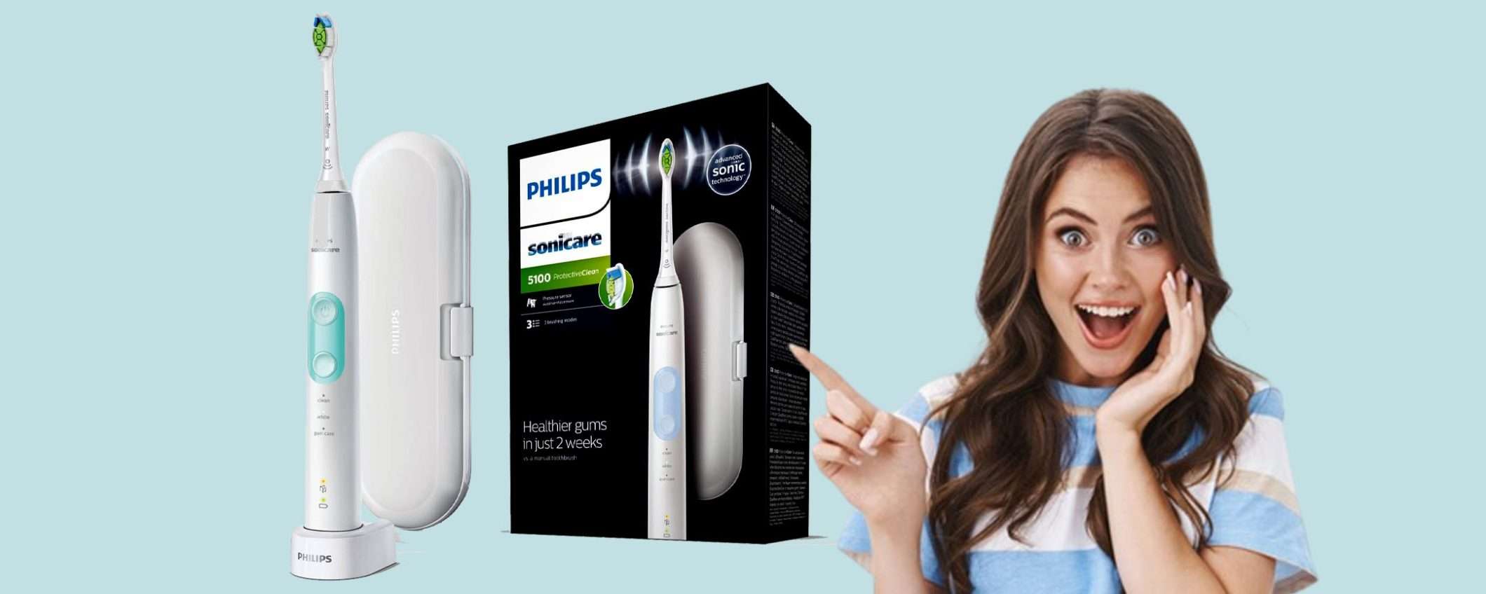 Spazzolino elettrico sonico di Philips in offerta al prezzo WOW Spazzolino elettrico sonico di Philips in offerta al prezzo WOW