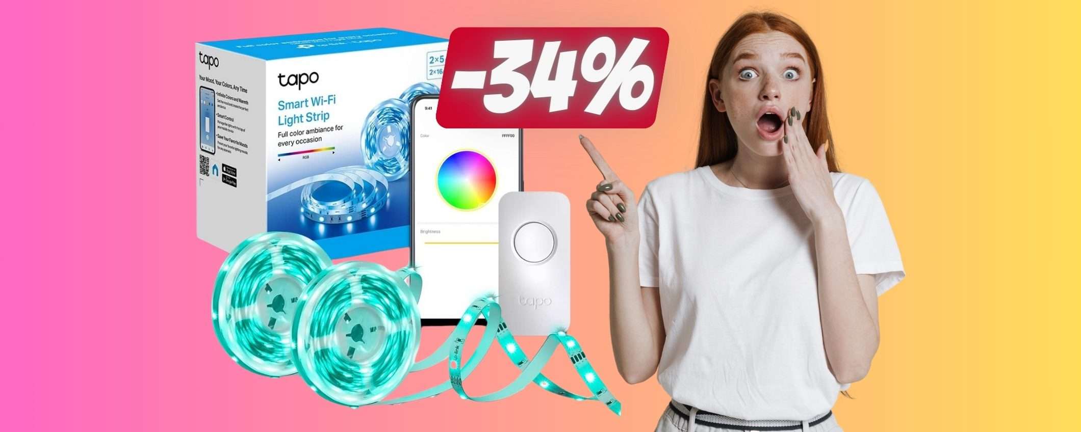 Striscia LED WiFi TP-Link: 2 confezioni da 5m a soli 32€ su Amazon Striscia LED WiFi TP-Link: 2 confezioni da 5m a soli 32€ su Amazon