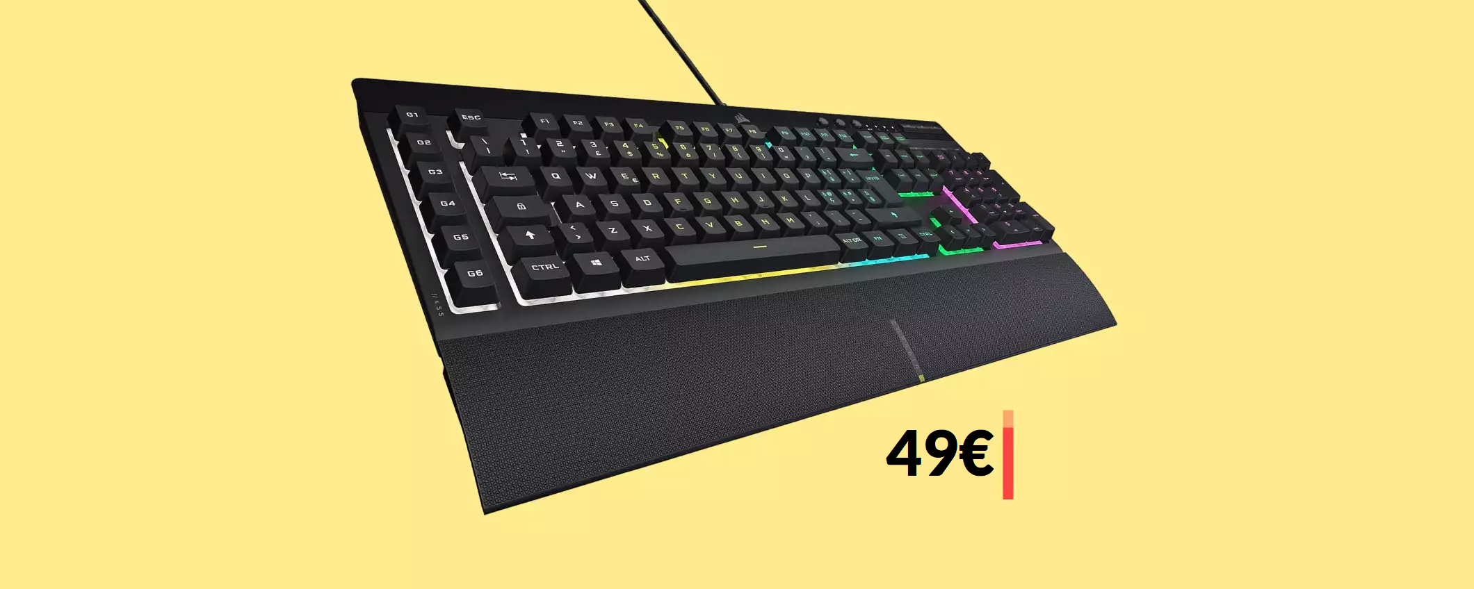 Tastiera Gaming Corsair con retroilluminazione RGB: già tua a 49€