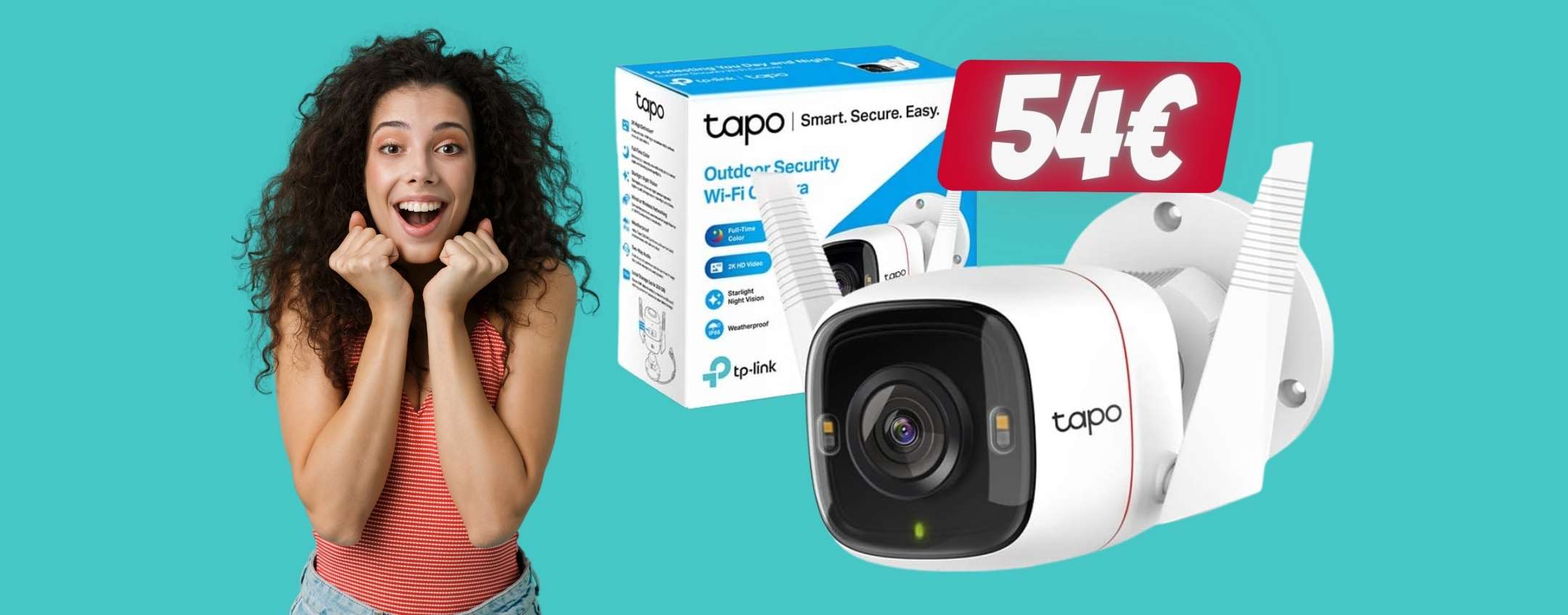 Telecamera Wi-Fi Tp-Link Tapo: casa sicura con APPENA 54