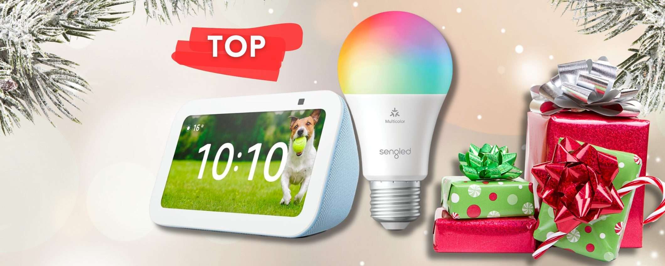 Echo Show 5 + Lampadina LED multicolor per un DUO da regalare Echo Show 5 + Lampadina LED multicolor per un DUO da regalare